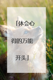 体会心得的万能开头