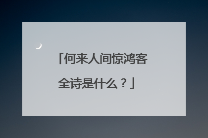 何来人间惊鸿客全诗是什么?
