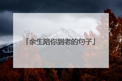 余生陪你到老的句子