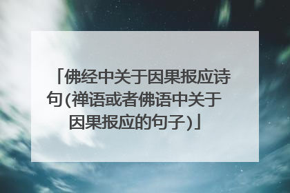 佛经中关于因果报应诗句(禅语或者佛语中关于因果报应的句子)