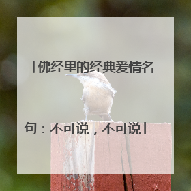 佛经里的经典爱情名句：不可说，不可说