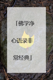 佛学净心语录非常经典