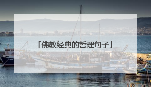 佛教经典的哲理句子