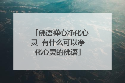 佛语禅心净化心灵 有什么可以净化心灵的佛语