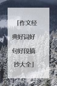 作文经典好词好句好段摘抄大全