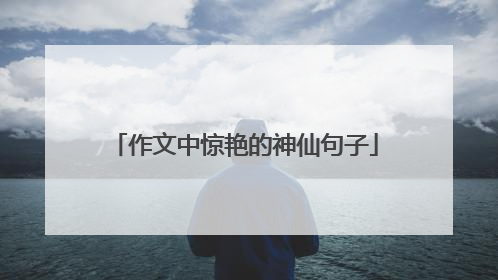 作文中惊艳的神仙句子