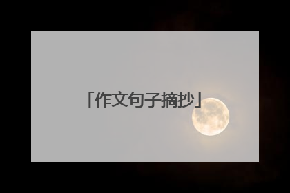 作文句子摘抄