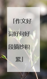 作文好词好句好段摘抄积累