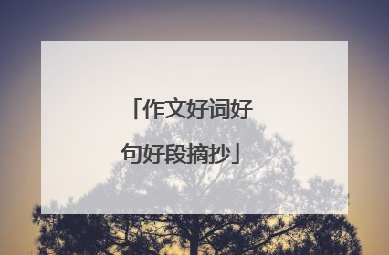 作文好词好句好段摘抄