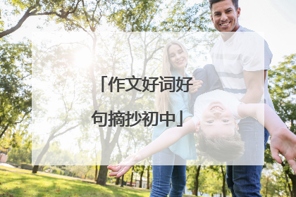 作文好词好句摘抄初中