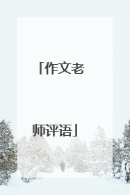 作文老师评语