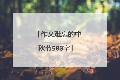 作文难忘的中秋节500字