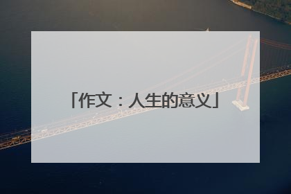 作文：人生的意义