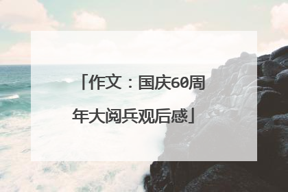 作文：国庆60周年大阅兵观后感