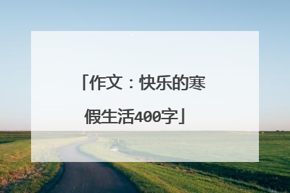 作文：快乐的寒假生活400字