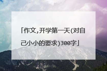 作文,开学第一天(对自己小小的要求)300字