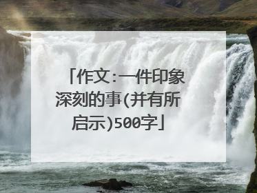 作文:一件印象深刻的事(并有所启示)500字