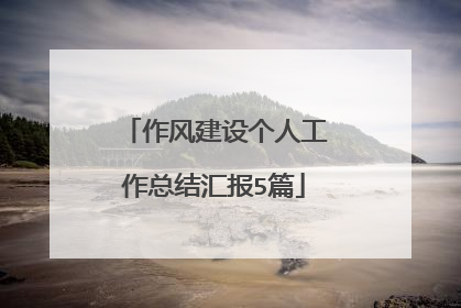 作风建设个人工作总结汇报5篇