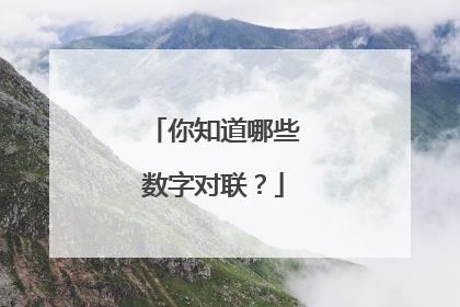 你知道哪些数字对联？