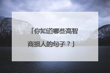 你知道哪些高智商损人的句子?