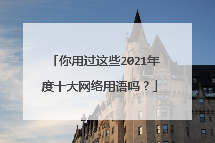 你用过这些2021年度十大网络用语吗？