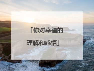 你对幸福的理解和感悟