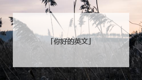 你好的英文