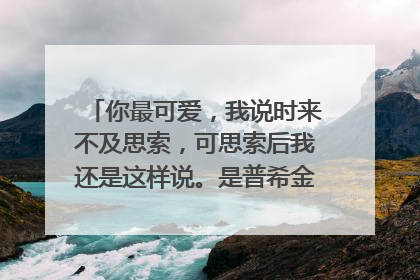 你最可爱，我说时来不及思索，可思索后我还是这样说。是普希金哪首诗里的?