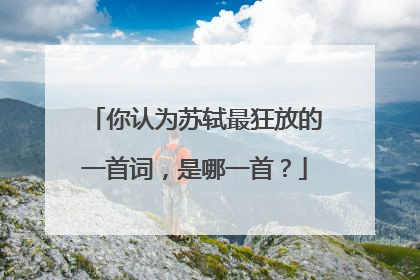 你认为苏轼最狂放的一首词，是哪一首？