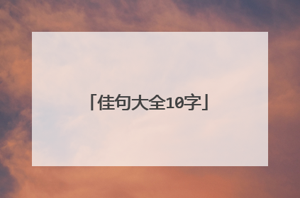 佳句大全10字