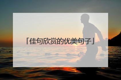 佳句欣赏的优美句子