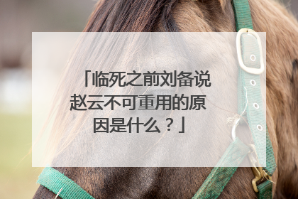 临死之前刘备说赵云不可重用的原因是什么?