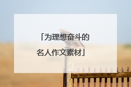 为理想奋斗的名人作文素材