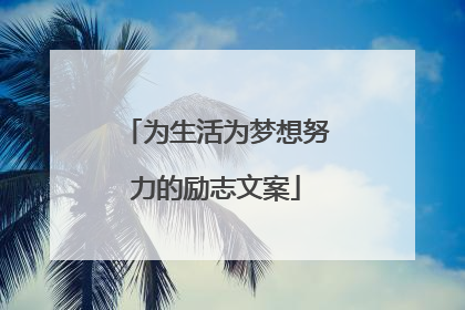 为生活为梦想努力的励志文案