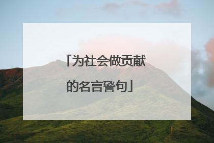 为社会做贡献的名言警句
