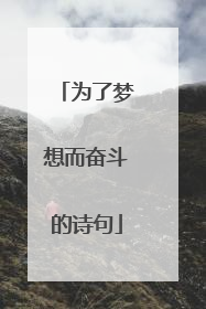 为了梦想而奋斗的诗句