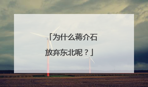 为什么蒋介石放弃东北呢？