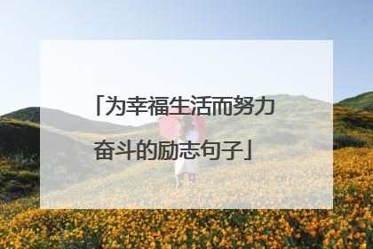 为幸福生活而努力奋斗的励志句子