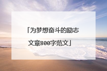 为梦想奋斗的励志文章800字范文