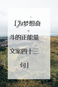 为梦想奋斗的正能量文案四十三句