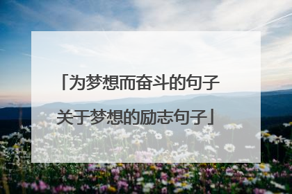 为梦想而奋斗的句子 关于梦想的励志句子