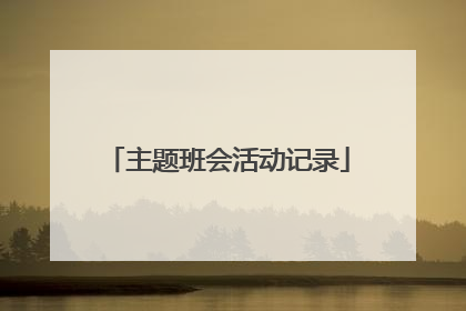 主题班会活动记录