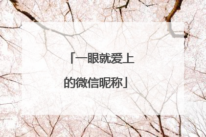 一眼就爱上的微信昵称