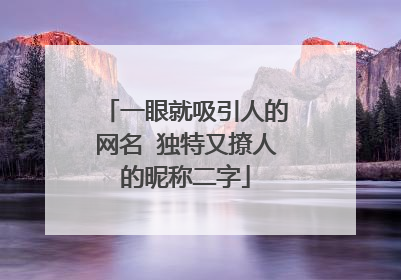 一眼就吸引人的网名 独特又撩人的昵称二字