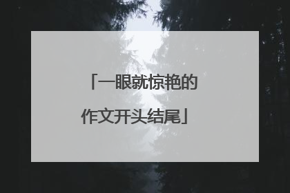 一眼就惊艳的作文开头结尾