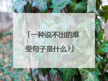 一种说不出的难受句子是什么?