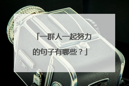 一群人一起努力的句子有哪些？