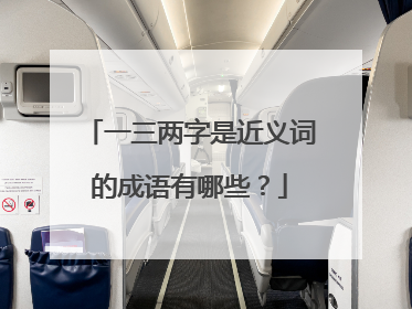 一三两字是近义词的成语有哪些?