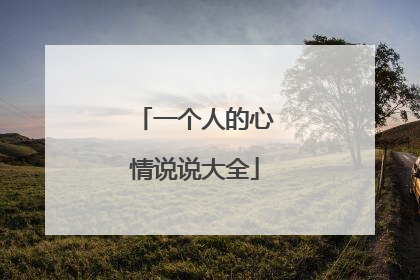 一个人的心情说说大全