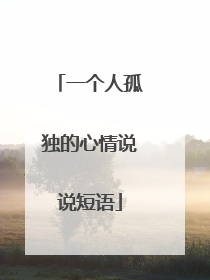 一个人孤独的心情说说短语